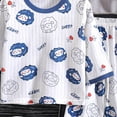 thumbnail image 4 of NIEWTR Toddler Pajamas Set for Boys Girls Short Sleeve Round Neck Top + Breathable Shorts 2-Piece Summer Outfits for 18-24M 2T 3T 4T Gift Set(A-Blue,12-18 Months), 4 of 4