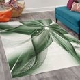 thumbnail image 2 of Abstract Decorative Rug, Geometrical Smoke Like Striped Huge Flower Floral Design Work of Art, Quality Carpet for Bedroom Dorm and Living Room, 6 Sizes, Peacock Green, by Ambesonne, 2 of 4