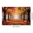 thumbnail image 4 of Halloween Sale Clearance!Fall Decorations for Home, 2 Styles Fall Forest Paths BackdropBanner AutumnPumpkin Maple Leaf Photography Background Harvests Thanksgiving PhotoBooth Backdropfor Party Decor, 4 of 7