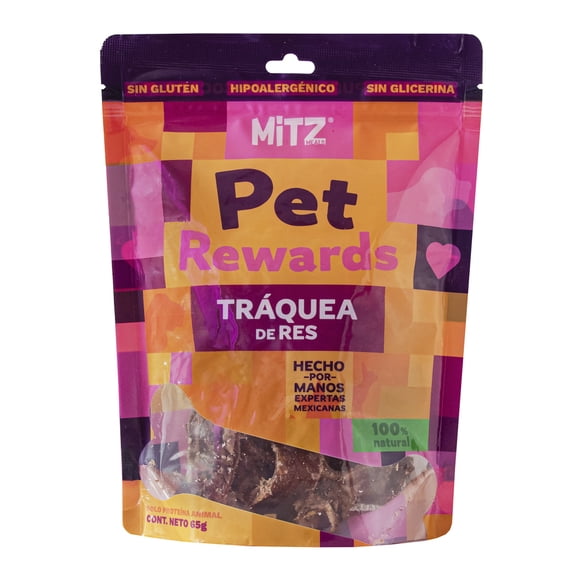 Premios para Perro MITZ Meals Tráquea de Res Deshidratada 65gr