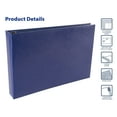 thumbnail image 3 of 7 Ring Executive Check Binder with Zipper Pouch, Blue Textured Cover, for 9 x 13" 3 Per Page Business Checks, 600 Check Capacity Checkbook Holder, by Better Office Products, 3 of 5