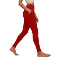 thumbnail image 2 of felwors Yoga Pants for Women with Pockets High Waisted Leggings Workout Sports Running Athletic Pants (Red, XXL), 2 of 6
