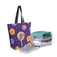 thumbnail image 2 of FORMRS Womens Canvas Tote Bag with Zipper Inner Pocket Shoulder Handbag, Candy Carnival, 2 of 7