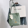 thumbnail image 2 of Bolso de pana artístico de primavera y verano, bolso de hombro para mujer, bolso de estudiante de estilo universitario, bolso de pana de moda para mujer, 2 of 6