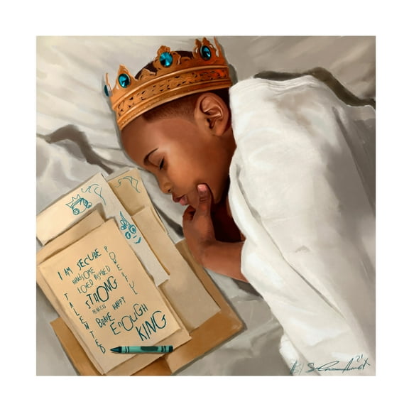 Salaam Muhammad 'Even When Im Sleeping Boy' Canvas Art