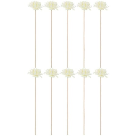 Niceauty Fragrance Diffuser Aroma Sticks White Rattan 10Pcs 8.3x1.8x1.8in