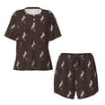 thumbnail image 4 of Qekee Leopard Print Women's Pajama Set Short Sleeve Sleepwear Summer Home Wear with Pockets Soft Short Sleeve Shirt - Leopard Print, 4 of 9