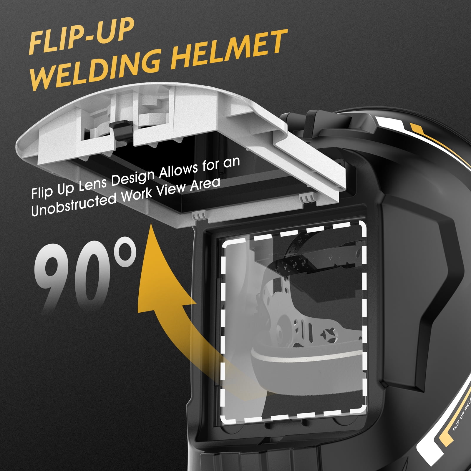 TOOLIOM Flip Front Welding Helmet Welding Mask with Flip Up Lens Welding Hood Shade-10 Welder Helmet