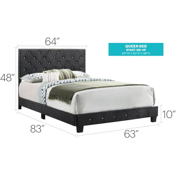 Glory Furniture Suffolk Full Bed in Black Color