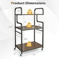 thumbnail image 3 of Gymax 3-Tier Rolling Printer Stand Home Office Large Printer Cart w/ Storage Shelves Rustic Brown & Black, 3 of 10