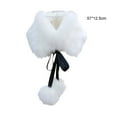 thumbnail image 6 of Naierhg Winter Scarf Women Scarf Thicken Super Soft Fluffy Windproof Solid Color Keep Warm with Hairball Winter Imitation Rabbit Fur False Collar Shawl for Outdoor White, 6 of 8