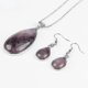 thumbnail image 3 of Conjunto de collar y pendientes de cristal natural con forma de gota de agua para mujer, serie de gemas naturales: arena marrón, código de producto 58489 Aventurina verde, 3 of 4