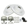 thumbnail image 2 of TRQ Rear Performance Brake Pad & Rotor Kit Brake Caliper Brake Pads Brake Rotors Set Semi-Metallic Vented Premium G-Coated Fits Select 2005 INFINITI G35, 2 of 8