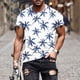 thumbnail image 2 of Camisetas de Manga Larga para Hombres Imprimir Fallow Cuello Redondo Camiseta, Moda Casual Manga Corta Mezcla de Algodón/Lino, 2 of 9