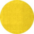 thumbnail image 1 of Ahgly Company Indoor Round Abstract Yellow Modern Area Rugs, 4' Round, 1 of 4