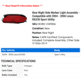 thumbnail image 2 of Rear Right Side Marker Light Assembly - Compatible with 2004 - 2006 RX330 Sport Utility 2005, 2 of 2