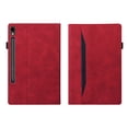 thumbnail image 2 of SaniMore Business Case for Samsung Galaxy Tab S9/Tab S7/Tab S8/Tab S7 (Model SM-X700/X710/X706/T870), PU Leather Shockproof TPU Card Holder Hand Rope Anti-slip Strip Protective Wallet Cover, Red, 2 of 8