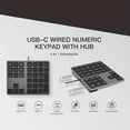 thumbnail image 3 of A 34-Key Wired Numeric Keypad That Can Connect to Smartphones, Tablets, Laptops, And Desktop Computers, Functioning As a Standalone Calculator Keyboard, 3 of 10