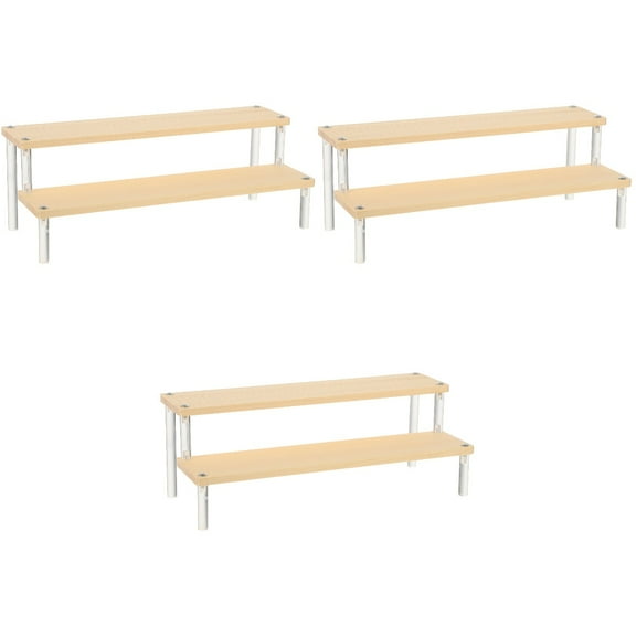 3 Pieces Ladder Storage Rack Display Shelf 2 Tiers Cake Stand Pantry Organizer Bracket Acrylic Wood