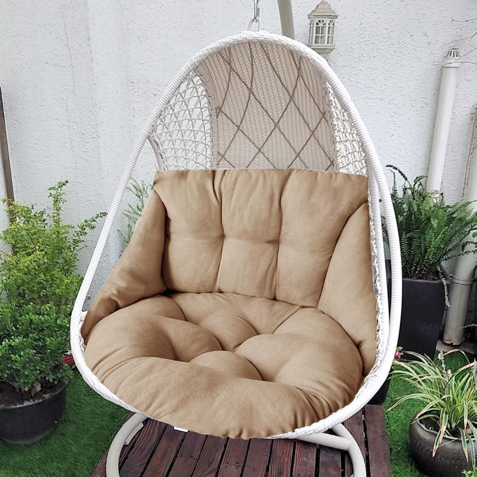 Qiweii Basket Cushion Thickened And Enlarged Cushion Swings Singles Sofa Cushion Household Hanging Chair Cloth Cushion Indoor And Outdoor Cradles Chair Cushion (Only Cushion) Indoor and outdoor