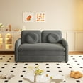 thumbnail image 5 of 52.4'' Pull Out Couch Full-Size, Futon Sofa Bed, Convertible Sleeper Sofa Bed with USB Port, Storage Pockets, 2 Pillows, Modern Chenille Loveseat Couches for Living Room, Small Space, Grey, 5 of 9