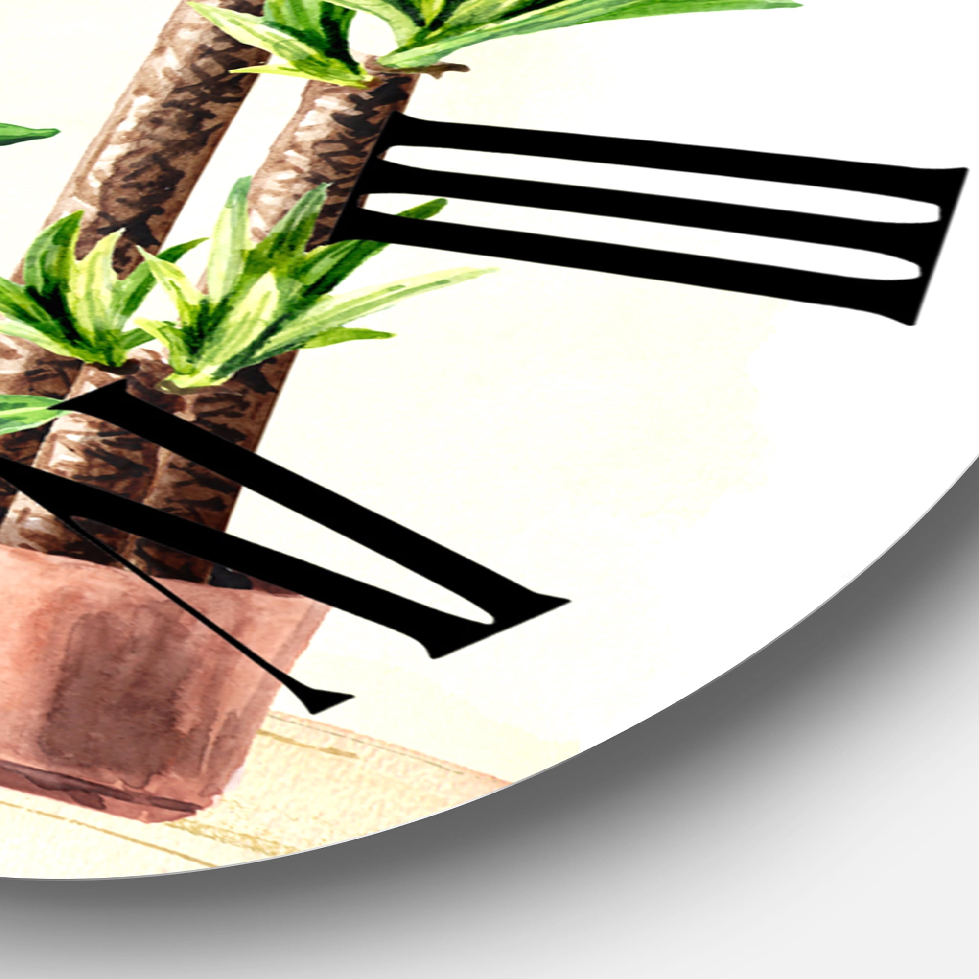 Designart 'Indoor Green Home House Plants I' Traditional Wall Clock