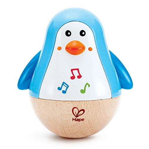 Hape Wobbler Musical Pingouin Coloré Wobbling Mélodie Pingouin, Roly Poly Jouet pour les Enfants 6 Mois +, Multicolore, 5 x 2 (E0331)