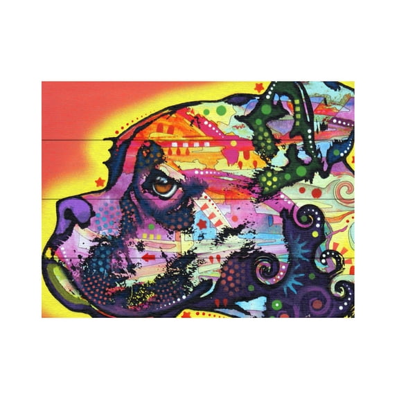 Trademark Fine Art 'Profile Boxer' Wooden Wall Art Art by Dean Russo