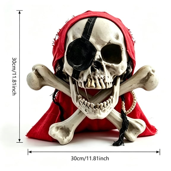 Halloween Pirate Resin Figurine Decor, Spooky Nautical Themed Tabletop Ornament, Durable Classic Pirate Statue for Indoor Outdoor Halloween Decorations Home Mantel Shelf Party Haunted House Supplies