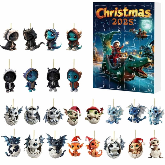 Christmas Countdown Calendar Advent Dinosaur Ornaments Surprise Blind Set Holiday Party Decorations For Kids Automatic Shower Shut off Timer Cooking Timers for Kitchen with Temperature Probe Kitchen
