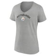 thumbnail image 2 of Women's Heather Gray Pittsburgh Steelers Team Arc V-Neck T-Shirt, 2 of 3