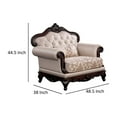 thumbnail image 5 of Vera Accent Chair, Tufted Pattern, Carved Dark Cherry Brown, Brown, 5 of 5