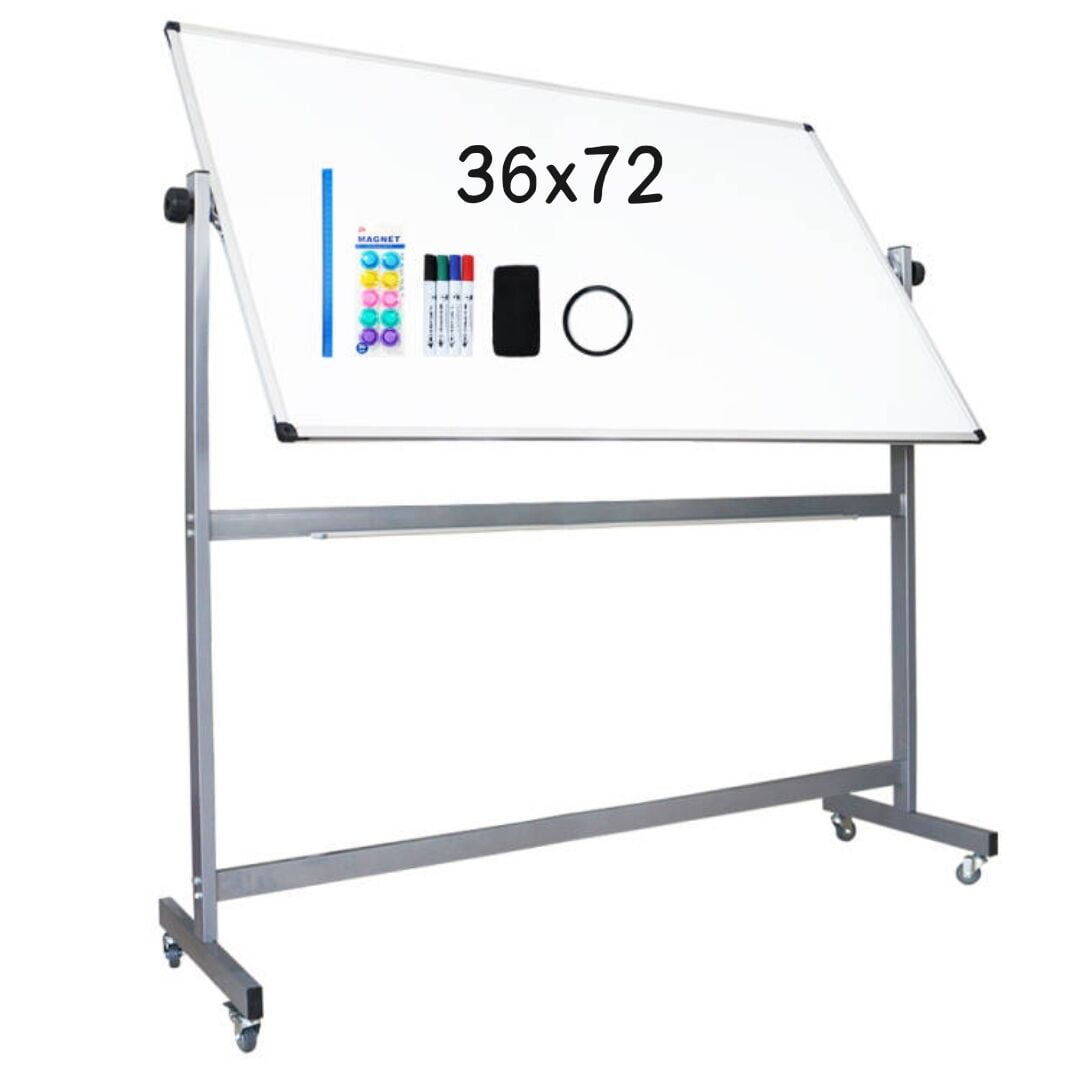 BSTPCOO Double-Sided Mobile Whiteboard 48 x 36, Rolling Magnetic Whiteboard with Stands, Dry Erase Board with Stand Whiteboard on Wheels Large White