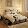 thumbnail image 2 of Renwick Full Size Upholstered Bed Frame with 4 Storage Drawers, Dark Gray, 2 of 13