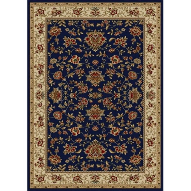 1597-1450-NAVY Como Rectangular Navy Blue Traditional Italy Area Rug, 3 ft. 3 in. W x 4 ft. 11 in. H