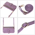 thumbnail image 4 of Decase for iPhone 14 Pro Max Wallet Case (2022 Release), Shockproof PU Leather Zipper Purse with Crossbody Strap & Wrist Strap Card Holder Cover for iPhone 14 Pro Max, Purple, 4 of 9