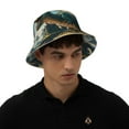 thumbnail image 6 of Daiia Cute Green Dinosaur Blue Sky Pattern Bucket Hat - Trendy Cotton Sun Hat for Beach, Golf, Fishing - Fun Outdoor Vacation Boonie for Men and Women, 6 of 9