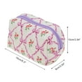 thumbnail image 2 of Unique Bargains 1 Pc Cartoon Print Bow Rose Style Drawstring Makeup Bag for Vacation Purple Polyester, 2 of 6