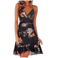thumbnail image 2 of ICHUANYI Clearance Women Casual Print V-Neck Sleeveless Sling Dress(Black, M) ICHUANYI WER2023080912511, 2 of 5