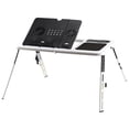 thumbnail image 3 of Qiilu Laptop, Lap Desk E-Table Bed Foldable Table With USB Cooling Fans Stand TV Tray, 3 of 5