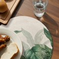 thumbnail image 3 of Palm Leaves Tropical Round 15 Inch Placemats Set of 4, Green Botanical Summer Linen HeatResistant Non Slip Place Mats for Dining Table, Wipeable Braided Kitchen Table Mats for Housewarming, 3 of 9