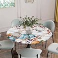 thumbnail image 5 of Orange Blue Pumpkin Fall Round Tablecloth for 36-44 Inch Tables,Fitted Table Cover with Elastic Edge,Thanksgiving Maple Leaf Vintage Waterproof Outdoor Table Cloth Protector for Patio Garden Dinner, 5 of 9