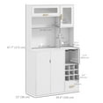 thumbnail image 3 of HOMCOM Hutch de Cuisine avec Rangement pour Vin Micro-Ondes Comptoir Tiroir Blanc, 3 of 10
