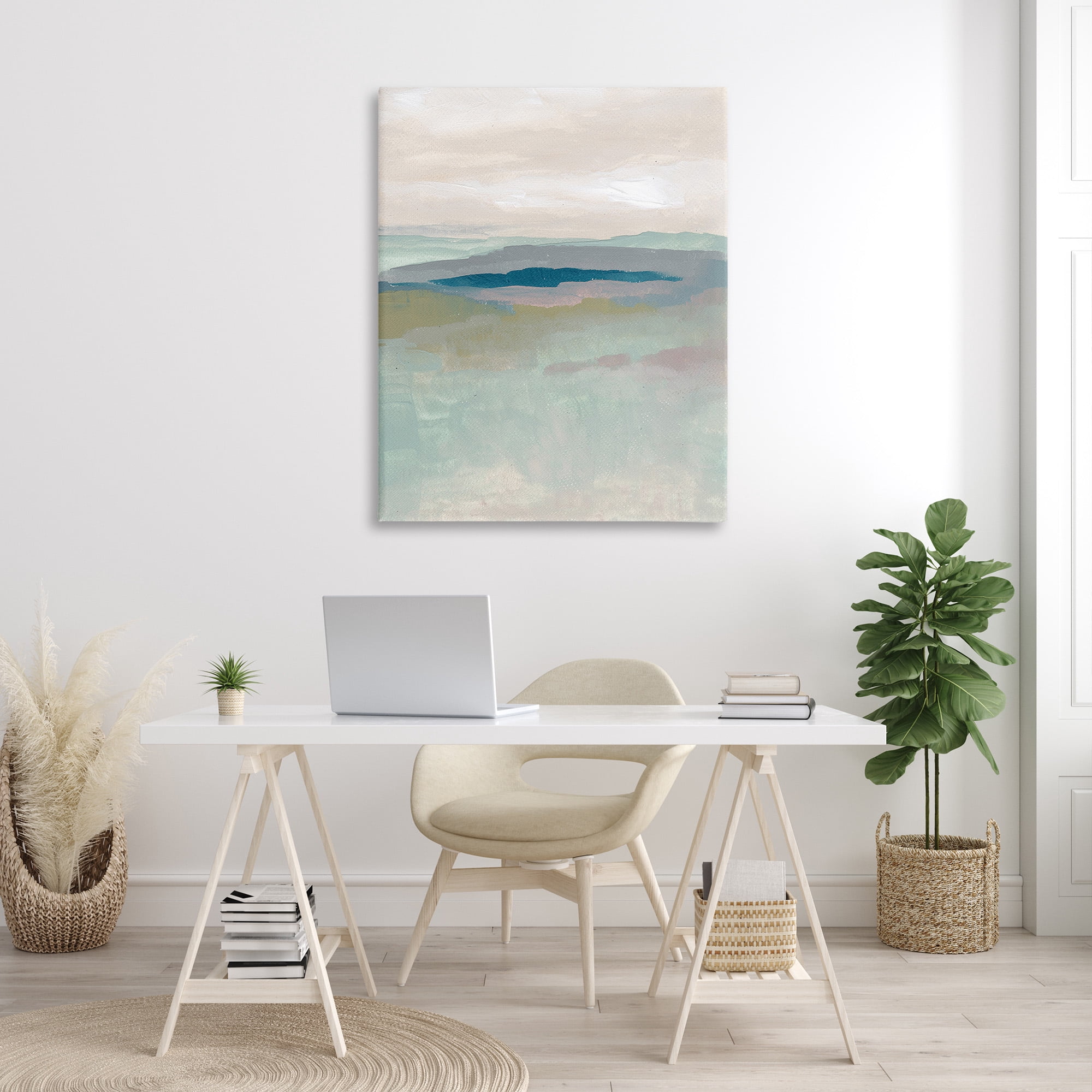 Stupell Industries Muted Abstract Beach Landscape Abstract Painting Gallery Wrapped Canvas Art Print Wall Art, 36 x 48