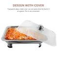 thumbnail image 4 of Buffet Foods Holder Stainless Steel Foods Tray Buffet Flat Rectangular Tray with Lid, 4 of 4