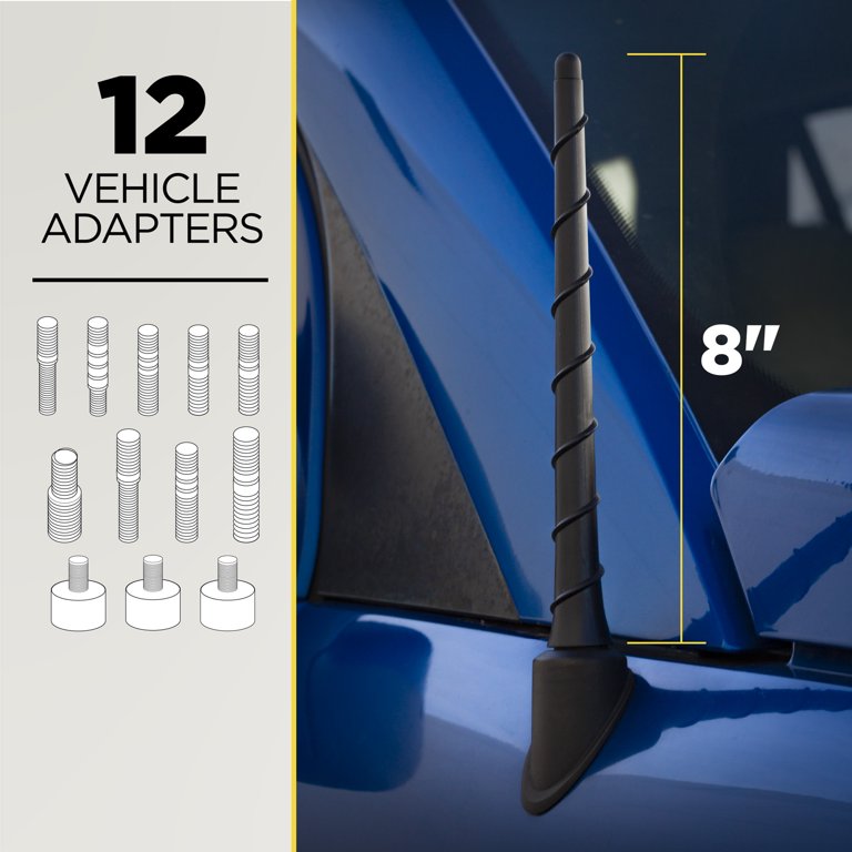 7 Inch Flexible Rubber Antenna Replacement For Ford Fusion 2005-2019 - Easy Install Low Profile Mast