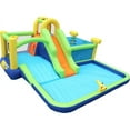 thumbnail image 4 of 7 in 1 Inflatable Slide Water Park, Bouncing House Outdoor Garden Bouncer, with Whack a Mole Games & Splash Pool & Target Games & Water Gun & Climbing Wall & Basketball, 4 of 10