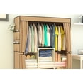 thumbnail image 4 of Kvago Portable Closet 50 inches Large Wardrobe Closet Clothes Organizer with Storage Shelves, Hanging Sections and Side Pockets, Khaki, 4 of 6