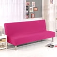 thumbnail image 1 of Stretch Futon Cover Armless Sofa Slipcover Foldable Sofa Bed Covers with Elastic Band, Machine Washable (Rose Red), 1 of 6