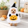 thumbnail image 4 of Gqtwoy Dog Halloween Apparel Funny Ghost Pumpkin Pet Outfit, Creepy Crawler Decor, Witch Hat Dress-up Cape, Halloween Costume for Small Medium Dogs, Pet Holiday Outfit, Furry Friend Party Wear, 4 of 6